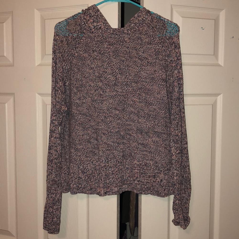 Pastel cropped sweater with a hood from AE